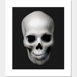 Skin merged Realistic Skull Posters and Art